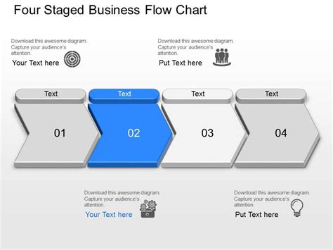 Four Staged Business Flow Chart Powerpoint Template Slide Powerpoint Presentation Templates