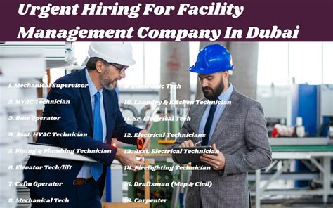 Urgent Hiring For Facility Management Company In Dubai