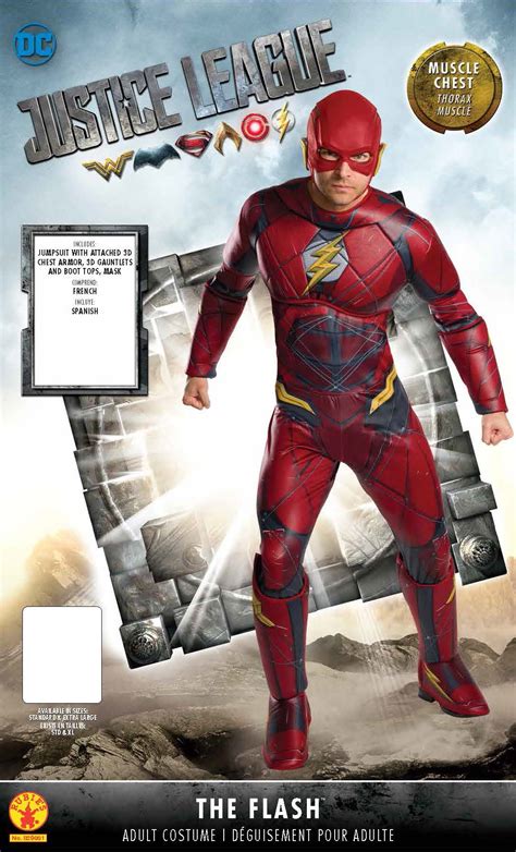 Rubies Costume Co Mens Justice League Deluxe Flash Costume Funtober
