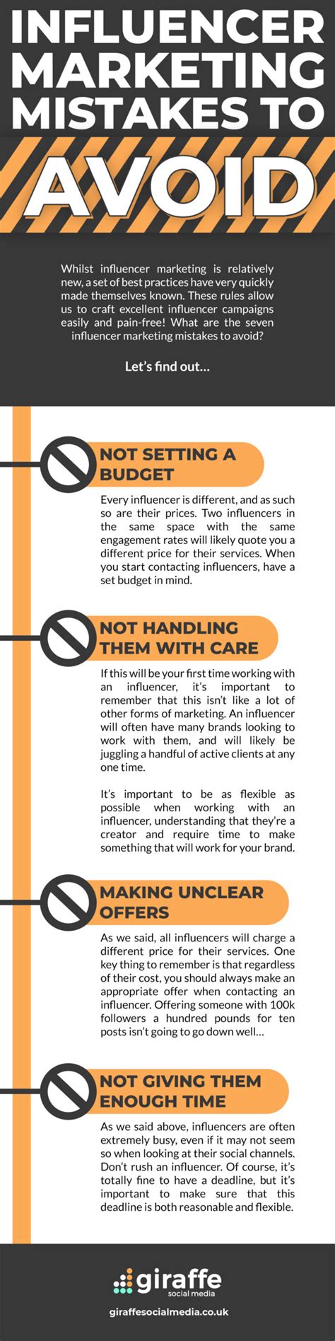 Influencer Marketing Mistakes To Avoid Infographic Giraffe Social