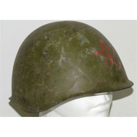 Russian Helmet Ssh 39 Without A Liner Manufactured In 1941 With Red