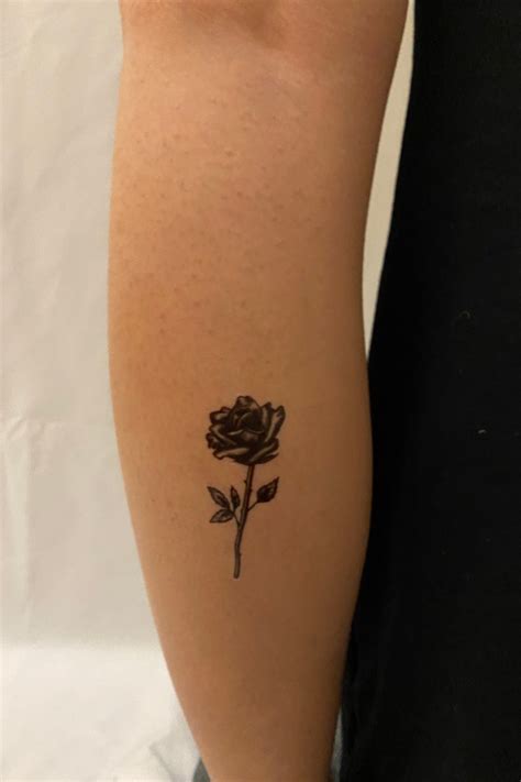 Black Rose Temporary Tattoo Vintage Rose Fake Tattoo Etsy