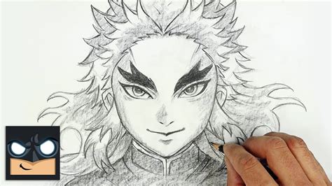 How To Draw Rengoku Demon Slayer Sketch Tutorial