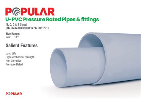 Upvc Pressure Pipes And Fittings Brochure Popular Pipes Group Of Companies