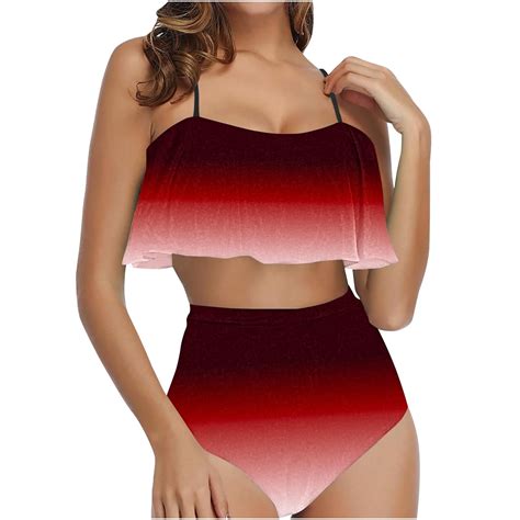 Mrat Bikini Swimsuits With Shorts Summer Women S Ruffled Bikini