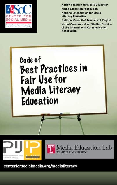 Code Of Best Practices In Fair Use For Media Literacy Education Pdf