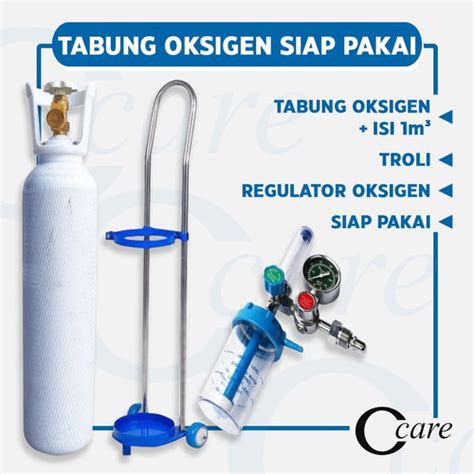 Jual Tabung Oksigen Isi Troli Regulator Oksigen Siap Pakai