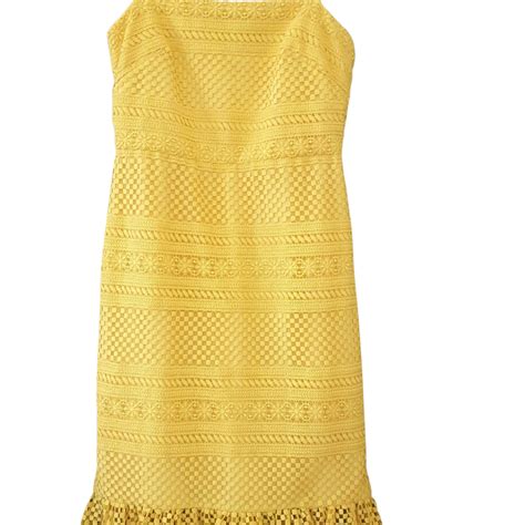 Bnwt J Crew Womens Size Us 00 Eyelet Lace Yellow Midi Dress S