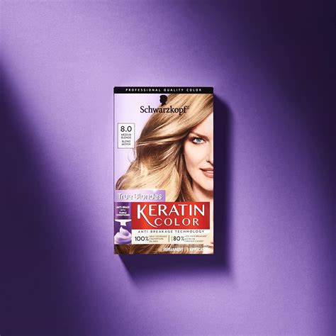 Schwarzkopf Keratin Color Medium Blonde Hair Color Cream Permanent Formula