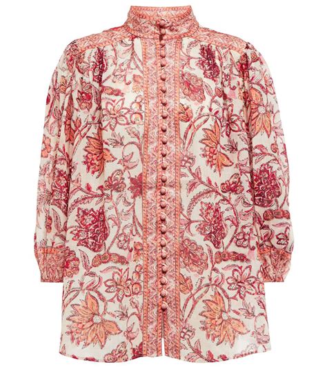 Zimmermann Vitali Floral Ramie Blouse Editorialist