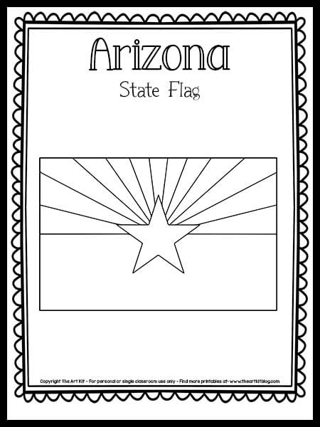 Arizona Flag Coloring Page The Art Kit Copy The Art Kit