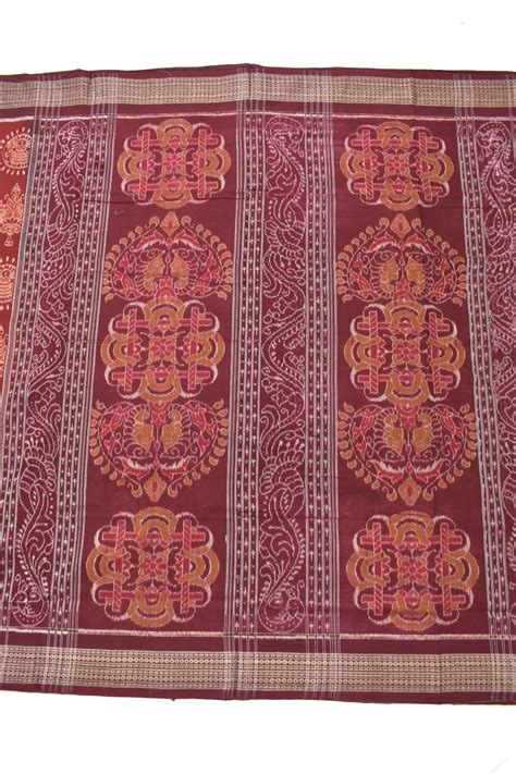 Rust Colour Sambalpuri Handloom Cotton Bandha Saree Sambalpuri