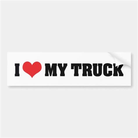 I Love Heart My Truck Truck Lover Bumper Sticker