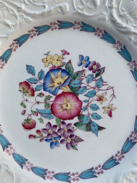 Wedgwood Patrician Morning Glory Salad Luncheon Plates Set Etsy