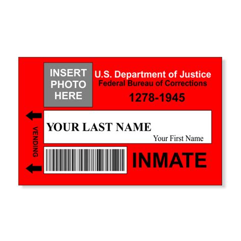 Prison Inmate Costume Photo Id Nametag Wizard