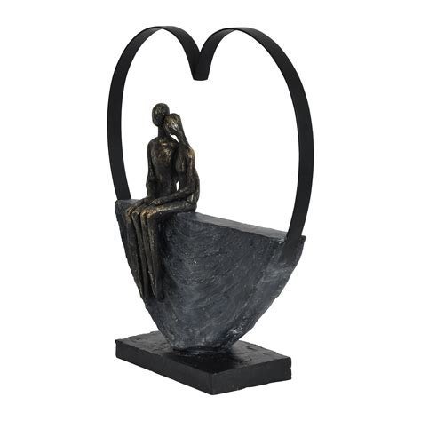 Calm Neutral Couple Inside Heart Sculpture • Roomes Furniture And Interiors