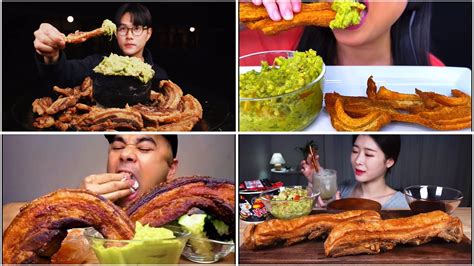 Chicharron Guacamole Mukbang ASMR Satisfying Extreme Crunch YouTube