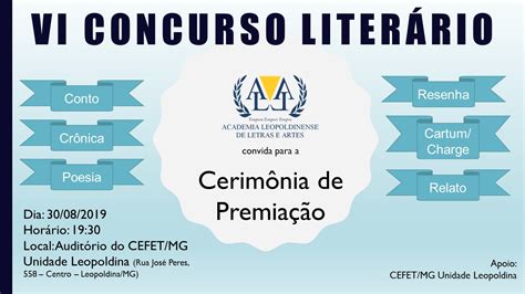 Academia Leopoldinense De Letras E Artes Cerim Nia De Premia O Do Vi