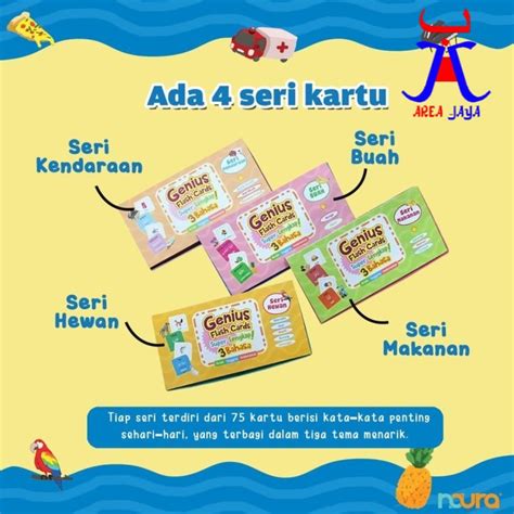 Jual Dunia Anak Genius Flash Cards Super Lengkap Bahasa Seri Hewan