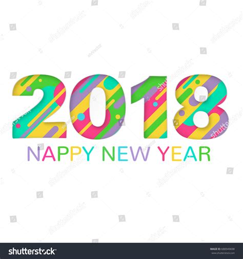 2018 Happy New Year Greeting Card Stock Vector (Royalty Free) 688949698 ...