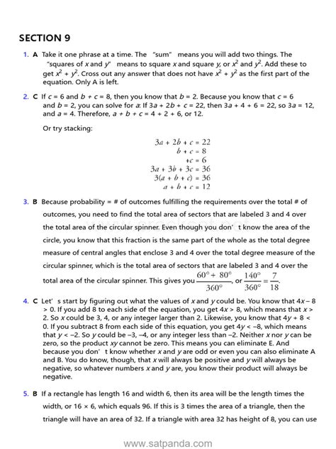 Sat Math Practice Test 11 Answers Pdf Area Mathematics