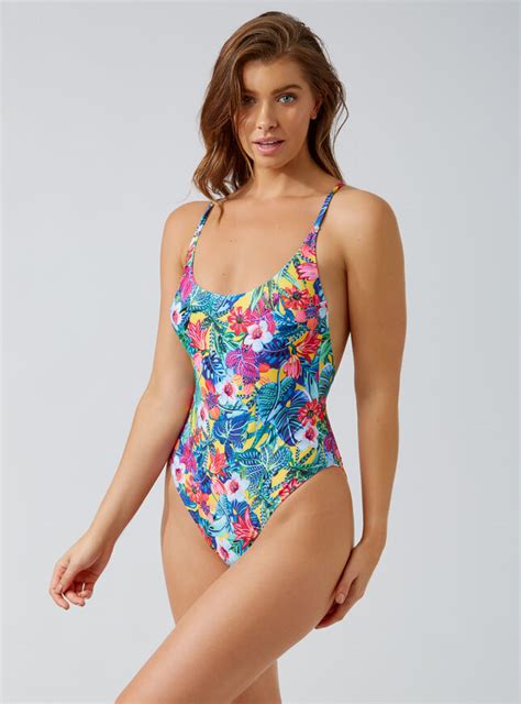 Tropical Floral Print Swimsuit Boux Avenue