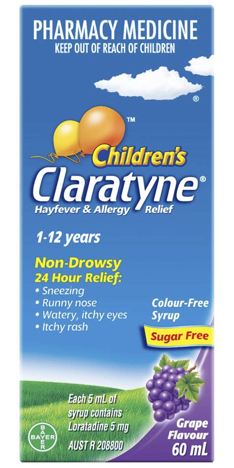 Claratyne Children's Hayfever & Allergy Relief Antihistamine Grape ...