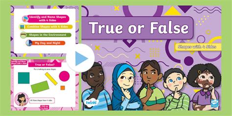 👉 Eyfs Maths True Or False Powerpoint Shapes With 4 Sides