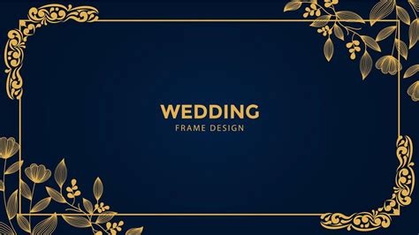 golden wedding frame 22713046 Vector Art at Vecteezy