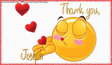 Thank You Joseph Emoji And Hearts Greetings Cards Thank You For