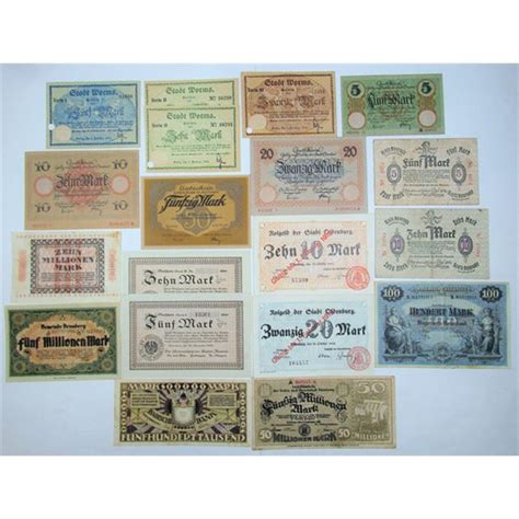 German Assortment of Notgeld and other Banknotes, 1900 to 1923 ...