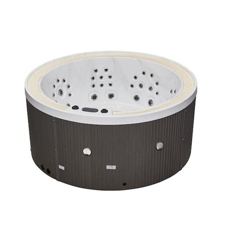 Luxury Spas Oscar Person Jet Round Hot Tub With Cloud Gray Interior And Bluetooth WS