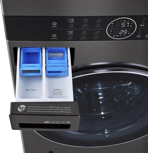 Lg Wkex200hba 27 Inch Smart Electric Washtower With 45 Cu Ft Washer Capacity 74 Cu Ft