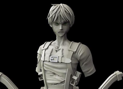 Eren Yeager Bust 3d Model 3d Printable Cgtrader