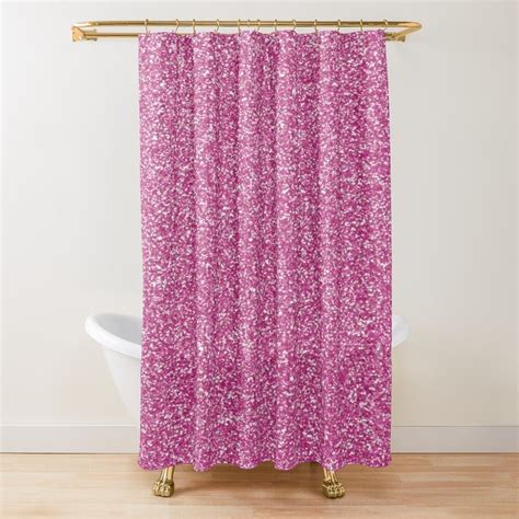 Pink Glitter Textures Shower Curtain By Zakikhan Curtains Patterned