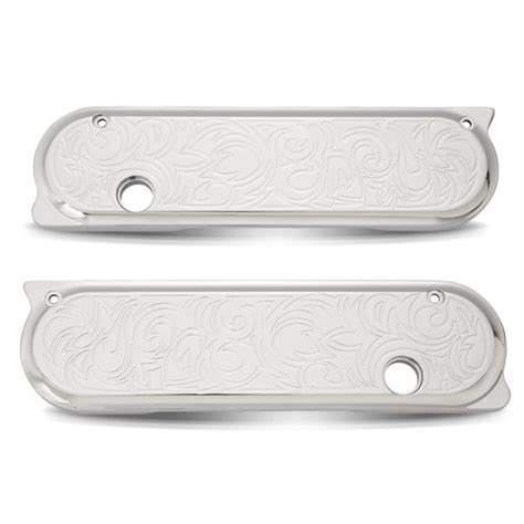 189 95 Arlen Ness Saddlebag Latch Covers Engraved Chrome 145846