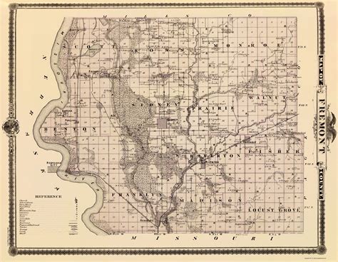 Historic County Map Fremont County Iowa Andreas 1875 23 X 2962