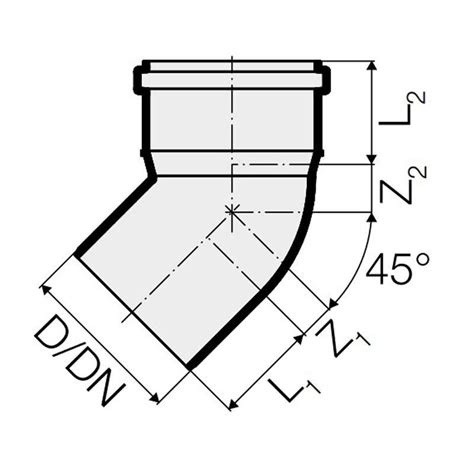 Valsir Triplus 45 Degree PP Plug In Bend D 50 Mm VS0650425