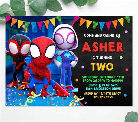 Spidey And His Amazing Friends Invitation Template Free