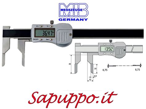 Calibro A Corsoio Digitale Per Interni Con Becchi Ultrasottili Mib
