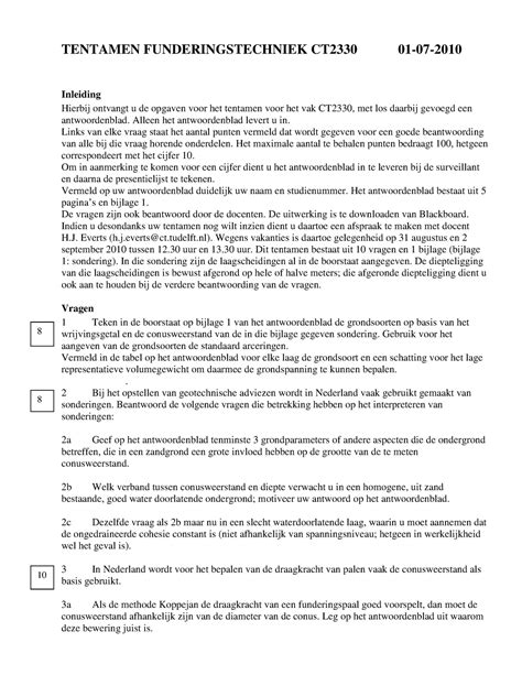 Tentamen 1 Juli 2010 Vragen Inleiding Hierbij Ontvangt U De Opgaven