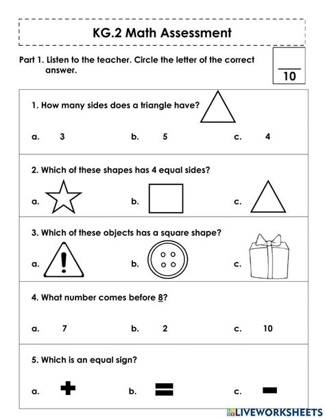 Math Kg2 Online Exercise For Live Worksheets