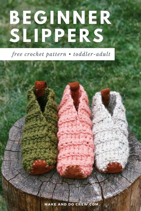 Fast Crochet Slippers Made From Easy Rectangles Easy Crochet Slippers Crochet Patterns Easy