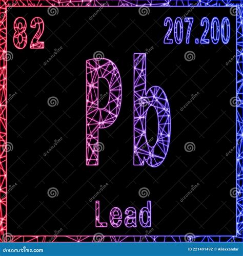 Lead Chemical 82 Element Of Periodic Table. Molecule And Communication ...