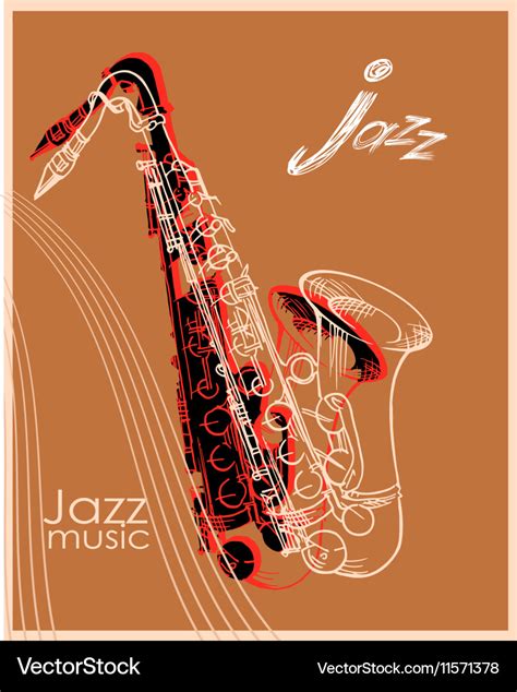 Jazz Saxophone Poster Royalty Free Vector Image