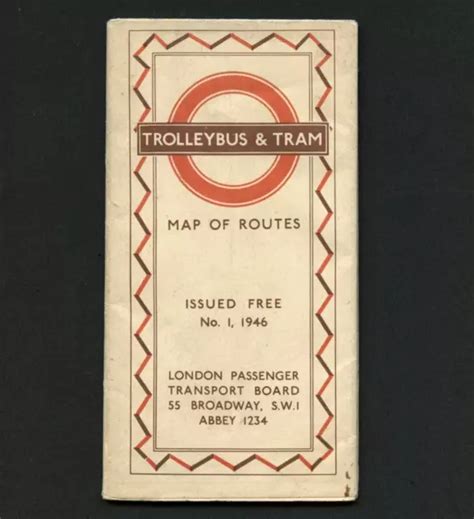 London Transport Trolleybus And Tram Map Of Routes 1946 No 1 6 X 4