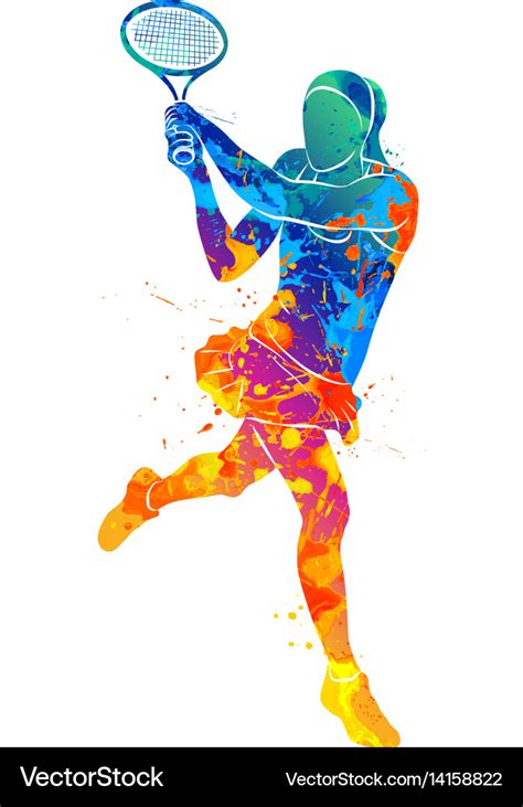 Tennis Player Silhouette Royalty Free Vector Image