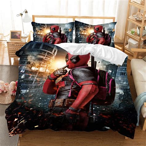 Disney juego de cama 3D Deadpool edredón ropa de cama sin sábanas