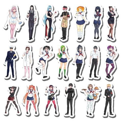 Buy 20 Pcs Stickers Pack Yandere Aesthetic Simulator Vinyl Colorful Waterproof For Water Bottle