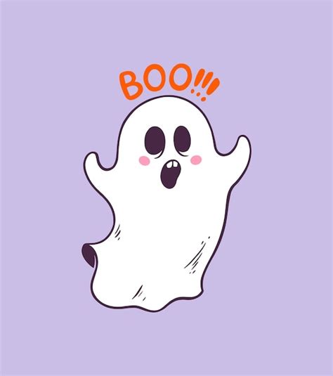 Premium Vector Cute Cartoon Halloween Boo Ghost